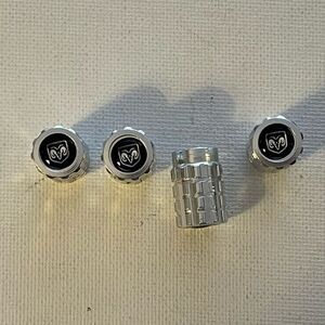 Dodge Logo Valve Stem Caps in Silver set of 4  NWT